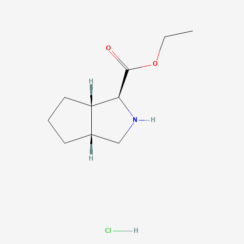 (1S,3aR,6aS)-Ethyl octahydrocyclopenta[c]pyrrole-1-carboxylate hydrochloride (CAS: 1147103-42-1) - Chemical Structure and Molecular Formula 