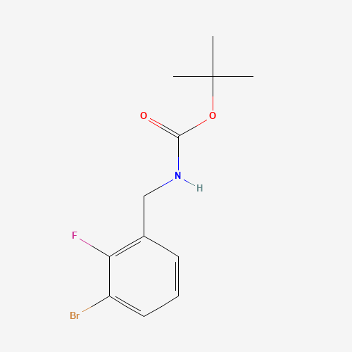 Carbamic acid, N-[(3-bromo-2-fluorophenyl)methyl]-, 1,1-dimethylethyl ester (CAS: 1177558-58-5) - Chemical Structure and Molecular Formula 