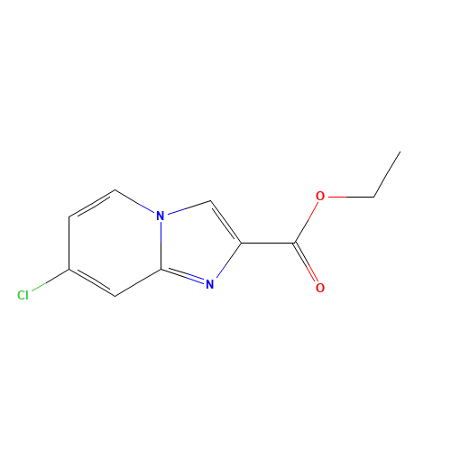 Ethyl 7-Chloroimidazo[1,2-a]pyridine-2-carboxylate (CAS: 1204501-38-1) - Chemical Structure and Molecular Formula 
