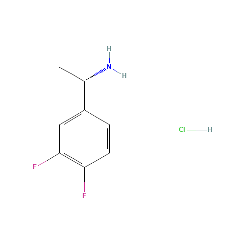 (S)-1-(3,4-Difluorophenyl)ethanamine hydrochloride (CAS: 1212972-48-9) - Chemical Structure and Molecular Formula 