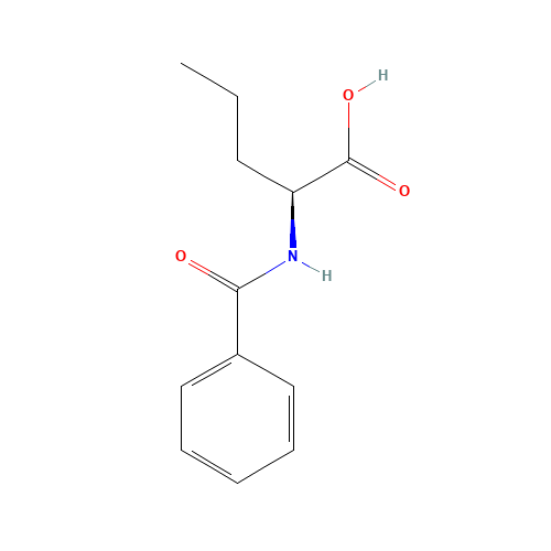 Benzoyl-L-Norvaline (CAS: 121470-62-0) - Chemical Structure and Molecular Formula 