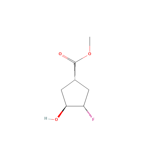 (1S,3S,4S)-Methyl 3-fluoro-4-hydroxycyclopentanecarboxylate (CAS: 1214921-49-9) - Chemical Structure and Molecular Formula 