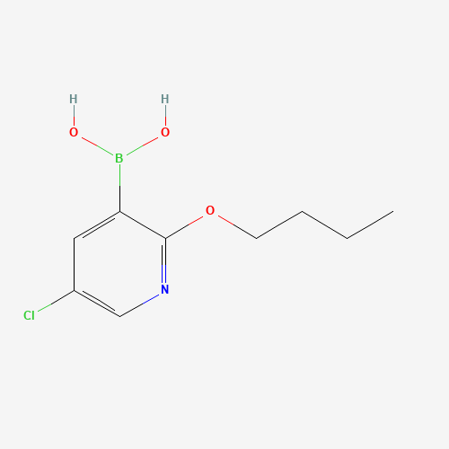 2-BUTOXY-5-CHLOROPYRIDINE-3-BORONIC ACID (CAS: 1217501-44-4) - Chemical Structure and Molecular Formula 