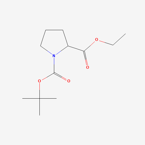 Boc-DL-Proline ethyl ester (CAS: 125347-83-3) - Chemical Structure and Molecular Formula 