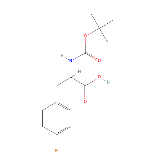 3-(4-bromophenyl)-2-[(2-methylpropan-2-yl)oxycarbonylamino]propanoic acid (CAS: 132153-48-1) - Chemical Structure and Molecular Formula 