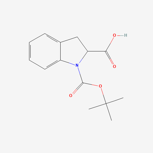 1-(tert-Butoxycarbonyl)indoline-2-carboxylic acid (CAS: 133851-52-2) - Chemical Structure and Molecular Formula 