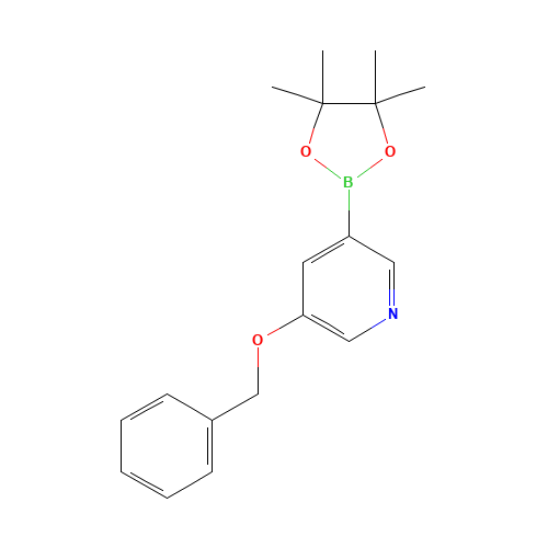 3-(benzyloxy)-5-(4,4,5,5-tetramethyl-1,3,2-dioxaborolan-2-yl)pyridine (CAS: 1375302-99-0) - Chemical Structure and Molecular Formula 