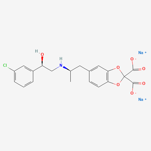 disodium;5-[(2R)-2-[[(2R)-2-(3-chlorophenyl)-2-hydroxyethyl]amino]propyl]-1,3-benzodioxole-2,2-dicarboxylate (CAS: 138908-40-4) - Related Chemical Product