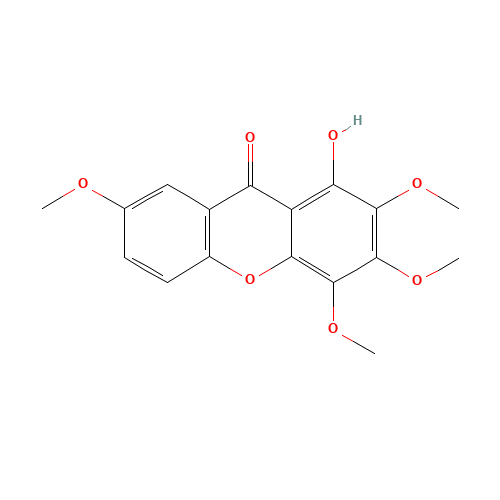 1-Hydroxy-2,3,4,7-tetramethoxy-9H-xanthen-9-one (CAS: 14103-09-4) - Related Chemical Product