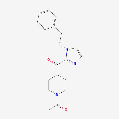 1-(4-(1-PHENETHYL-1H-IMIDAZOLE-2-CARBONYL)PIPERIDIN-1-YL)ETHANONE (CAS: 142654-77-1) - Chemical Structure and Molecular Formula 