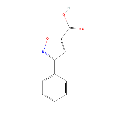 3-phenylisoxazole-5-carboxylic acid (CAS: 14442-12-7) - Chemical Structure and Molecular Formula 
