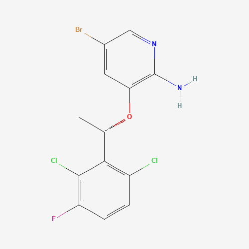 (S)-5-Bromo-3-(1-(2,6-dichloro-3-fluorophenyl)ethoxy)pyridin-2-amine (CAS: 1448326-33-7) - Chemical Structure and Molecular Formula 