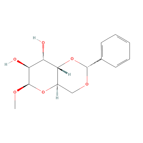 Methyl 4,6-O-benzylidene-D-altropyranoside (CAS: 146863-04-9) - Chemical Structure and Molecular Formula 