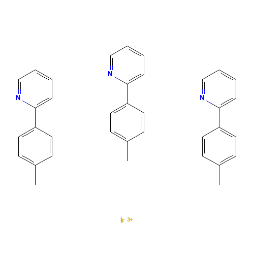 Ir(Mppy)3 , Tris[2-(p-tolyl)pyridine]iridiuM(III) (CAS: 149005-33-4) - Chemical Structure and Molecular Formula 