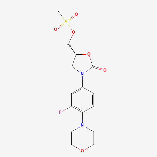 (R)-(3-(3-Fluoro-4-morpholinophenyl)-2-oxooxazolidin-5-yl)methyl methanesulfonate (CAS: 174649-09-3) - Chemical Structure and Molecular Formula 