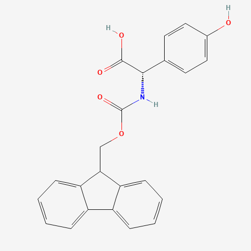 (S)-2-((((9H-Fluoren-9-yl)methoxy)carbonyl)amino)-2-(4-hydroxyphenyl)acetic acid (CAS: 182883-41-6) - Chemical Structure and Molecular Formula 