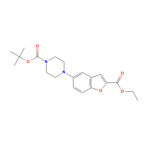 tert-Butyl 4-(2-(ethoxycarbonyl)benzofuran-5-yl)piperazine-1-carboxylate (CAS: 183288-43-9) - Related Chemical Product