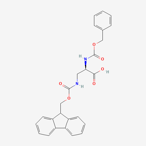 (R)-3-((((9H-Fluoren-9-yl)methoxy)carbonyl)amino)-2-(((benzyloxy)carbonyl)amino)propanoic acid (CAS: 185968-90-5) - Chemical Structure and Molecular Formula 