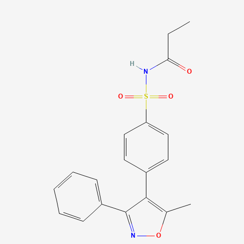 N-[4-(5-methyl-3-phenyl-oxazol-4-yl)phenyl]sulfonylpropanamide (CAS: 198470-84-7) - Chemical Structure and Molecular Formula 