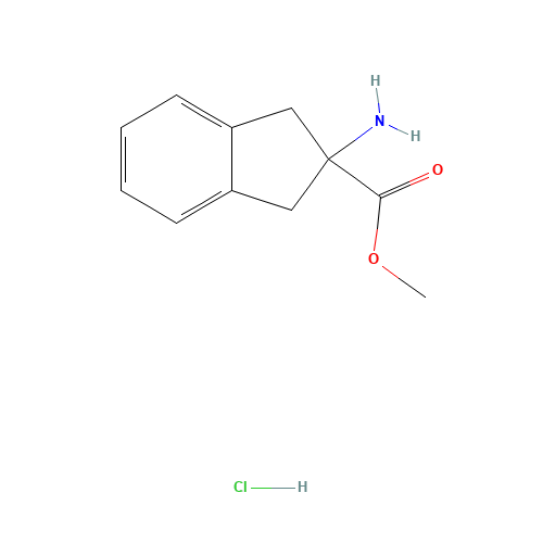 Methyl 2-amino-2,3-dihydro-1H-indene-2-carboxylate hydrochloride (CAS: 199330-64-8) - Chemical Structure and Molecular Formula 