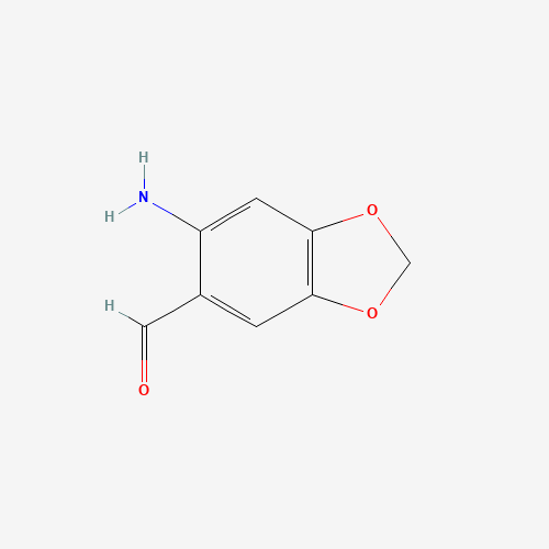 6-amino-1,3-benzodioxole-5-carbaldehyde (CAS: 23126-68-3) - Chemical Structure and Molecular Formula 