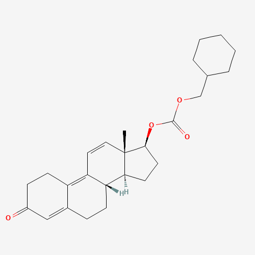 cyclohexylmethyl 3-oxoestra-4,9,11-trien-17-yl carbonate (CAS: 23454-33-3) - Chemical Structure and Molecular Formula 