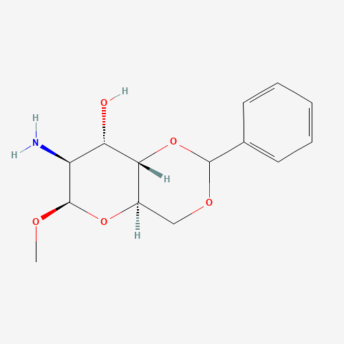 Methyl 2-amino-4-O,6-O-benzylidene-2-deoxy-β-D-altropyranoside (CAS: 25605-61-2) - Chemical Structure and Molecular Formula 