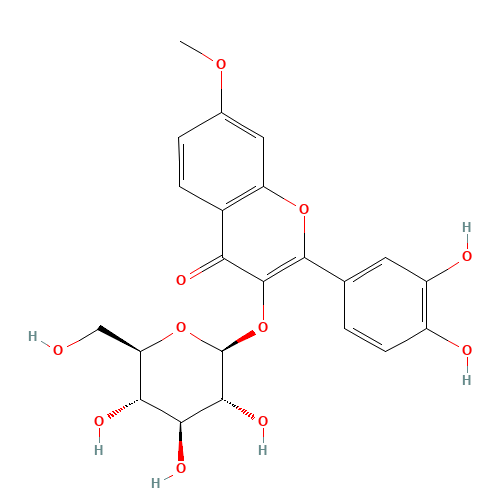 Rhamnetin 3-glucoside (CAS: 27875-34-9) - Chemical Structure and Molecular Formula 