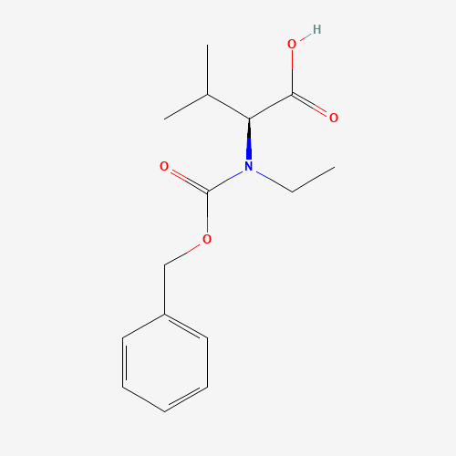 (2S)-2-{[(Benzyloxy)carbonyl](ethyl)amino}-3-methylbutanoic acid (CAS: 287208-81-5) - Chemical Structure and Molecular Formula 