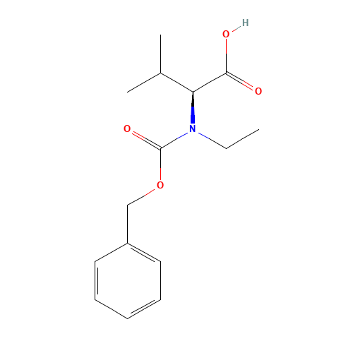 (2S)-2-{[(Benzyloxy)carbonyl](ethyl)amino}-3-methylbutanoic acid (CAS: 287208-81-5) - Chemical Structure and Molecular Formula 