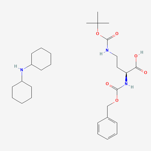 Dicyclohexylamine (S)-2-(((benzyloxy)carbonyl)amino)-4-((tert-butoxycarbonyl)amino)butanoate (CAS: 3350-13-8) - Chemical Structure and Molecular Formula 