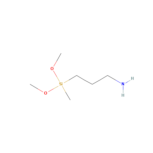 3-Aminopropyl methyl dimethoxy silane (CAS: 3663-44-3) - Chemical Structure and Molecular Formula 