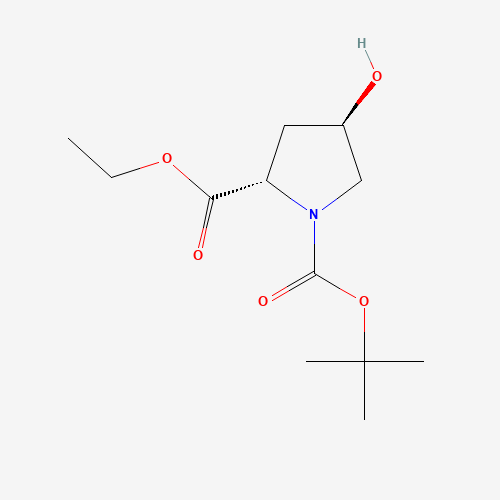 (2S,4R)-1-tert-Butyl 2-ethyl 4-hydroxypyrrolidine-1,2-dicarboxylate (CAS: 37813-30-2) - Chemical Structure and Molecular Formula 