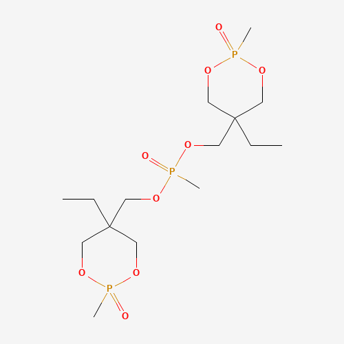 Phosphonic acid, methyl-, bis((5-ethyl-2-methyl-2-oxido-1,3,2-dioxaphosphorinan-5-yl)methyl) ester (CAS: 42595-45-9) - Chemical Structure and Molecular Formula 