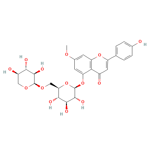 2-(4-Hydroxyphenyl)-7-methoxy-5-[(6-O-alpha-D-xylopyranosyl-beta-D-glucopyranosyl)oxy]-4H-1-benzopyran-4-one (CAS: 50675-78-0) - Related Chemical Product