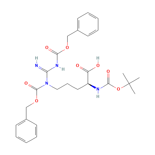 BOC-ARG(Z)2-OH (CAS: 51219-19-3) - Chemical Structure and Molecular Formula 