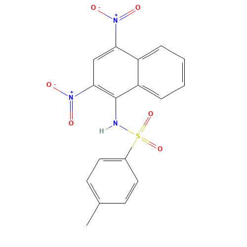 N-(2 4-DINITRO-1-NAPHTHYL)-P-TOLUENESULFONAMIDE (CAS: 52077-96-0) - Chemical Structure and Molecular Formula 