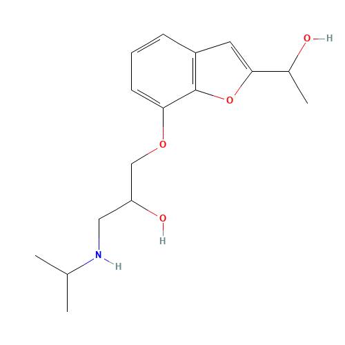 2-(Hydroxyethyl)-7-(2-hydroxy-3-isopropylaminopropoxy)benzofuran (CAS: 55636-92-5) - Chemical Structure and Molecular Formula 