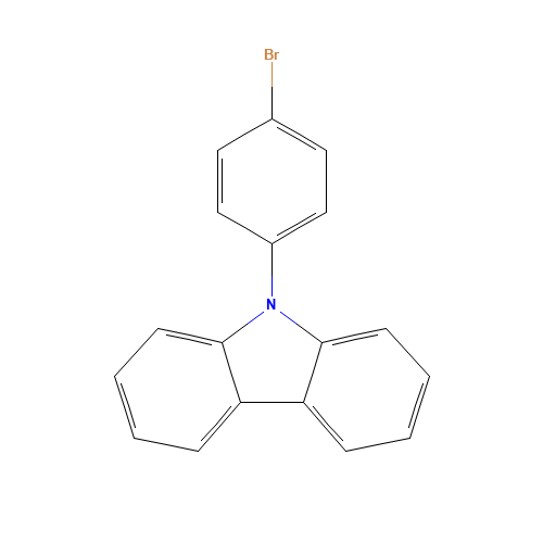 9-(4-Bromophenyl)-9H-carbazole (CAS: 57102-42-8) - Chemical Structure and Molecular Formula 