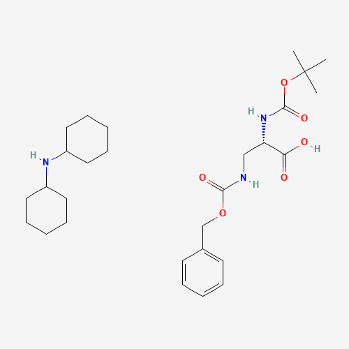 Dicyclohexylamine (S)-3-(((benzyloxy)carbonyl)amino)-2-((tert-butoxycarbonyl)amino)propanoate (CAS: 65710-58-9) - Chemical Structure and Molecular Formula 