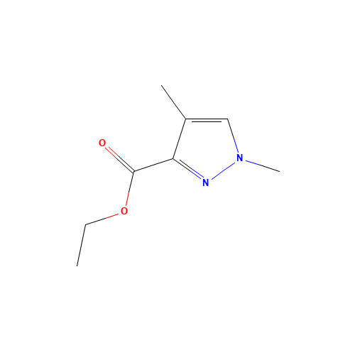 ethyl 1,4-dimethyl-1H-pyrazole-3-carboxylate (CAS: 68809-65-4) - Chemical Structure and Molecular Formula 