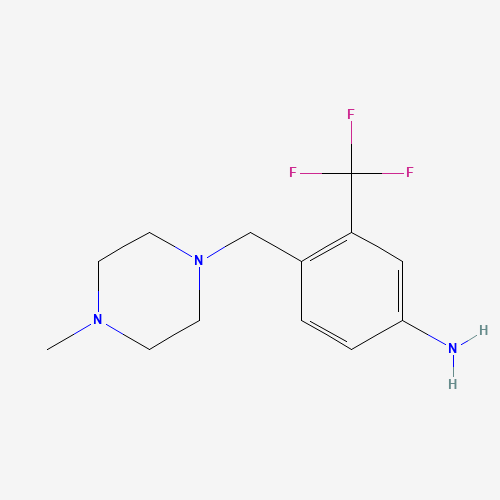 4-((4-Methylpiperazin-1-yl)methyl)-3-(trifluoromethyl)aniline; 4-(4-Methylpiperazinomethyl)-3-(trifluoromethyl)aniline (CAS: 694499-26-8) - Chemical Structure and Molecular Formula 