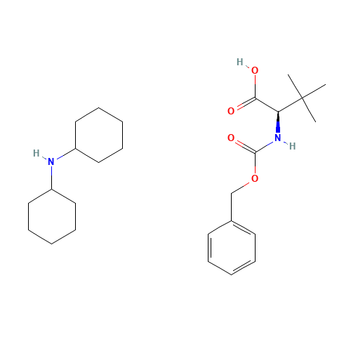 D-Valine, 3-Methyl-N-[(phenylMethoxy)carbonyl]-, coMpd. with N-cyclohexylcyclohexanaMine (1:1) (CAS: 70874-06-5) - Chemical Structure and Molecular Formula 