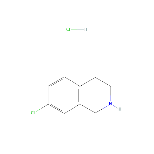 7-CHLORO-1,2,3,4-TETRAHYDROISOQUINOLINE HYDROCHLORIDE (CAS: 73075-45-3) - Chemical Structure and Molecular Formula 