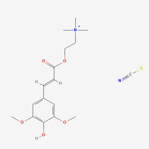 2-((3-(4-Hydroxy-2,5-dimethoxyphenyl)acryloyl)oxy)-N,N,N-trimethylethanaminium thiocyanate (CAS: 7431-77-8) - Chemical Structure and Molecular Formula 