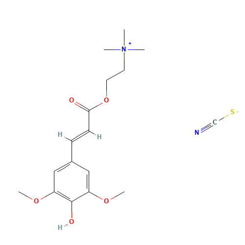 2-((3-(4-Hydroxy-2,5-dimethoxyphenyl)acryloyl)oxy)-N,N,N-trimethylethanaminium thiocyanate (CAS: 7431-77-8) - Related Chemical Product
