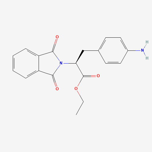 (S)-Ethyl 3-(4-aminophenyl)-2-(1,3-dioxoisoindolin-2-yl)propanoate (CAS: 74743-23-0) - Chemical Structure and Molecular Formula 