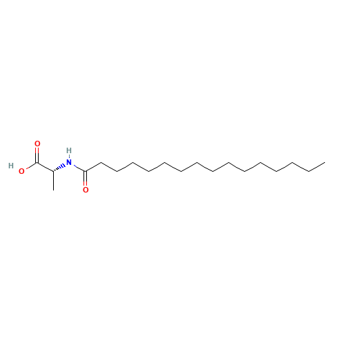 N-Hexadecanoyl-D-alanine (CAS: 753018-28-9) - Chemical Structure and Molecular Formula 