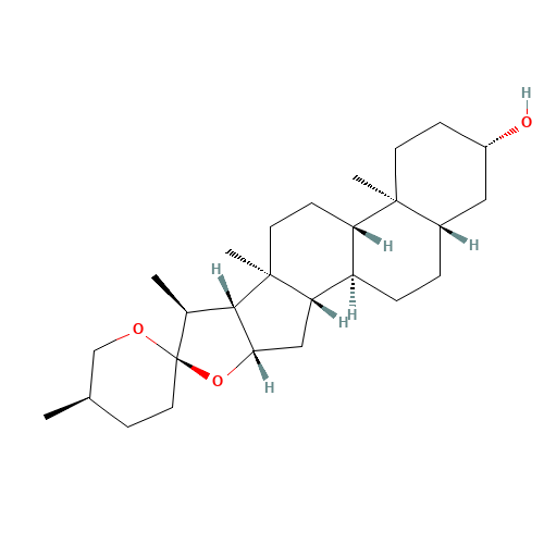 Tigogenin (CAS: 77-60-1) - Chemical Structure and Molecular Formula 
