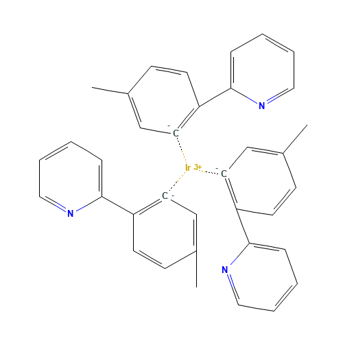 Tris[2-(p-tolyl)pyridine]iridium(III) (CAS: 800394-58-5) - Chemical Structure and Molecular Formula 